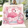 Floral Flamingo Print Throw Blanket, Soft And Skin-Friendly, Reversible, Multi-Season, Contemporary Style, Geometric Pattern, Mixed Colors, Lightweigh