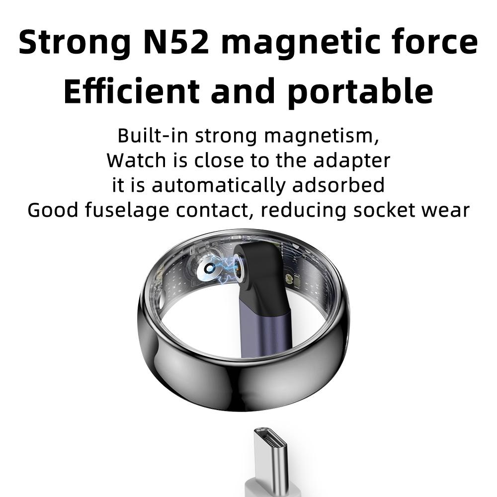 Type-C To Smart Ring Charging Adapter with a Round Connector and Magnetic Function Compatible with Smart Ring Charging Adapters