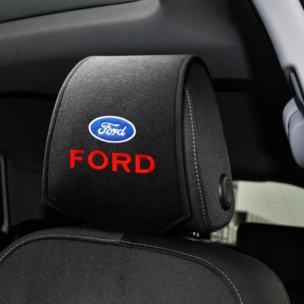 IARW2 Car Headrest Cover Head Rest Cushion Leather Neck Pillow Case For Ford Focus Escort Fusion Kuga Ecospor Car Interior Accessories