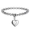 Copper Fine 26 Letter women men chain Bracelet Charm Heart Cute wedding Personality Jewelry lady gift party 20cm