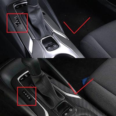 5 Pcs Stainless Steel Carbon Fibre Gear Shift Panel Water Cup Holder Cover Trim For Toyota Corolla Interior Accessories