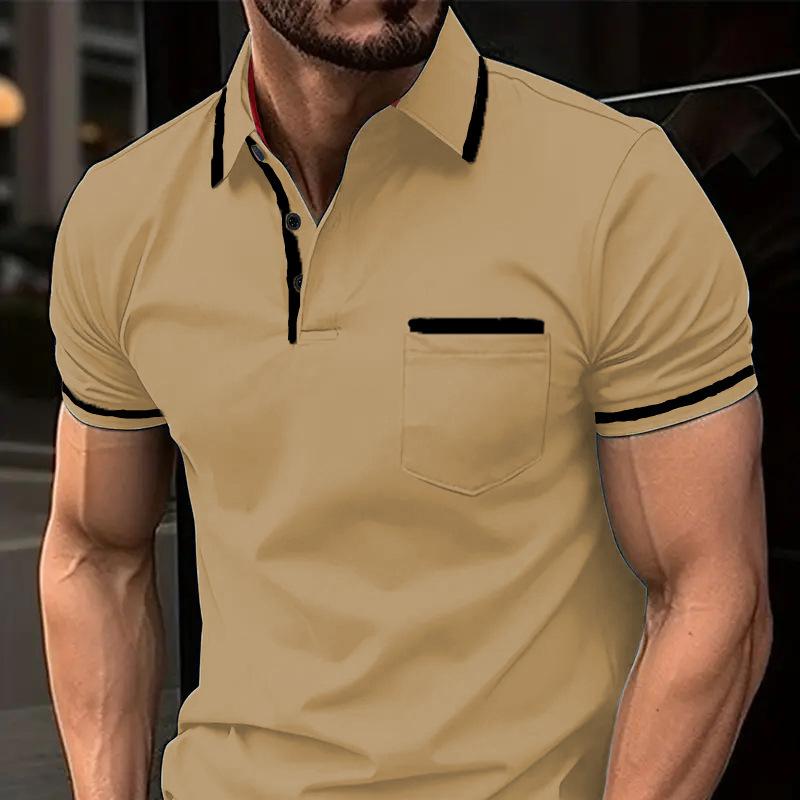 

Нові чоловічі сорочки-поло з кишенями на ґудзиках, чоловічі спортивні топи з короткими рукавами XXXL