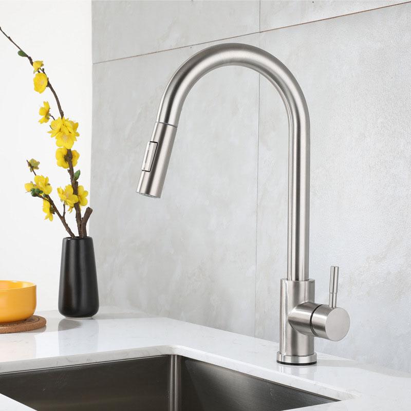 Pull-out Kitchen Faucet Single Hole Tap Brushed/Black G1/2 Kitchen Faucet Black Surface Water Faucet Kitchen Sink Faucet