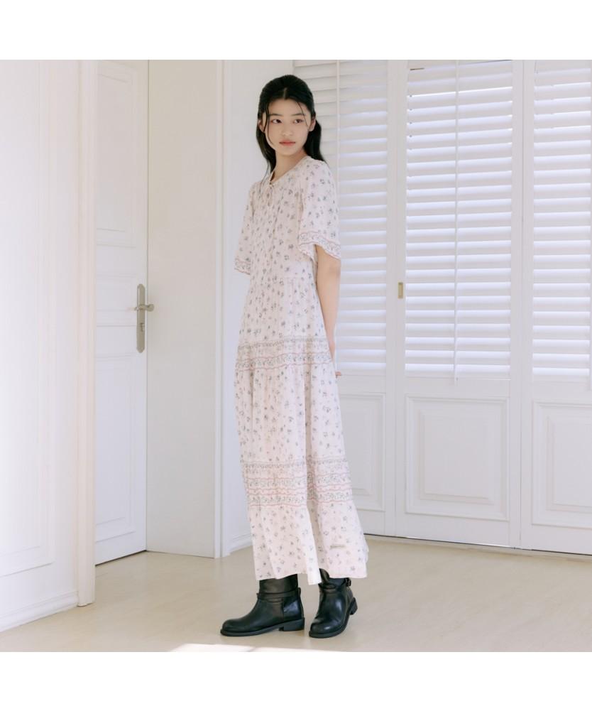 THURSDAY ISLAND Floral Mood Pintuck Detail Dress_T264Mop261W