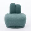 Cozy Bunny-Ear Fabric Ottoman - Fixed Upholstered Stool with Cute Ears, No Storage, Not Removable