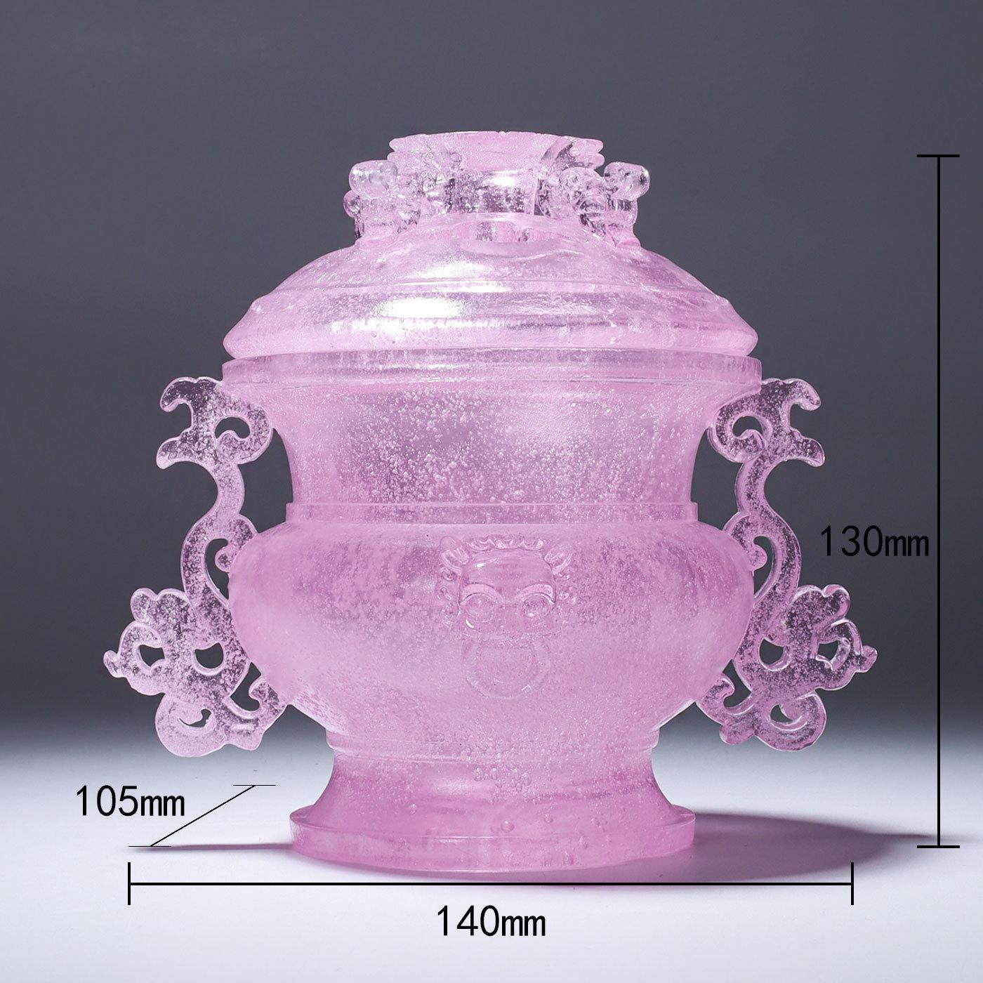 

Ancient Glazed Chinese Censer: Incense Holder & Burner for Tea Table and Study Decor розовый