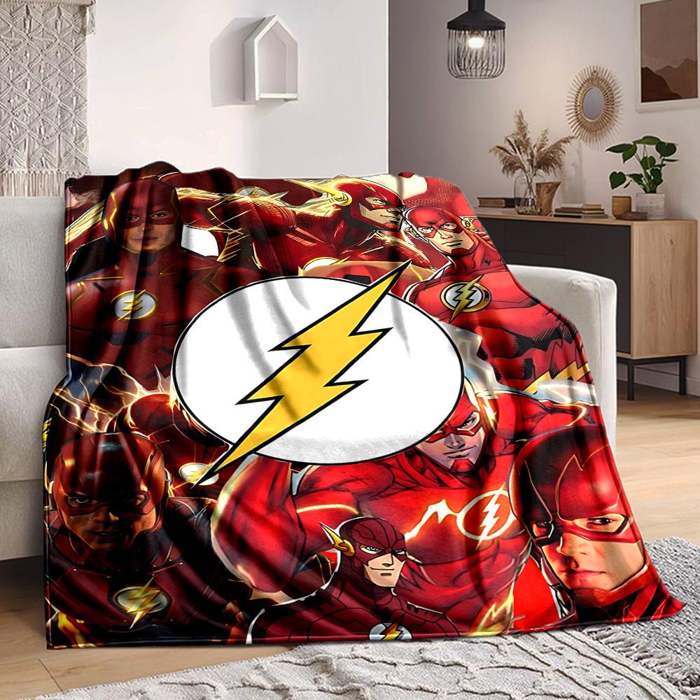1pc Flash superhero Flannel Throw Blanket Soft, Warm & Cozy for Couch, Bed, Office, and Travel Versatile All Season Gift, Christmas present