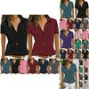 Women V Neck Short Sleeve Shirt Blouse Ladies Summer Tshirt Tops Tee Size Plus