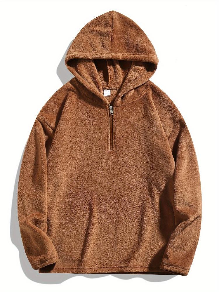 

Осень Зима Мужской Спортивный Худи-свитер Куртка Однотонный С длинным рукавом На молнии до середины Влагоотводящий Удобный Приятный к коже Дышащий Топ XXL коричневый