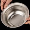 Pure Titanium Double-Layer Insulated Soup Bowl, Large Size Silver-Gray Texture Home Pasta Tableware Storage Titanium Salad Bowl