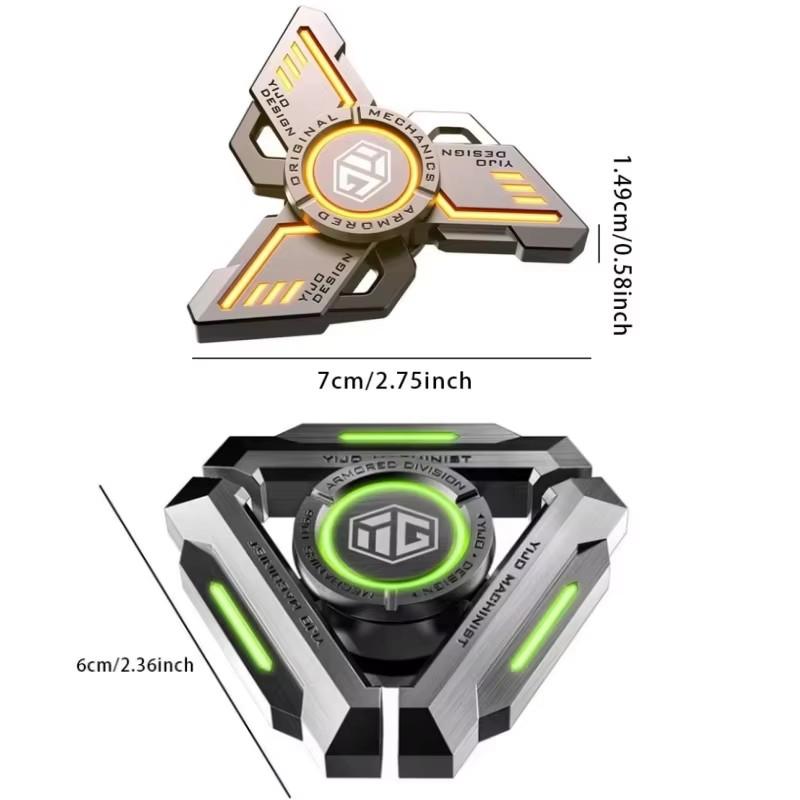 Luminous Metal Silent Portable Hand Gyro Fidget Spinner Adults EDC Toy Stress ADHD Anxiety Relief Cool Trendy Gift