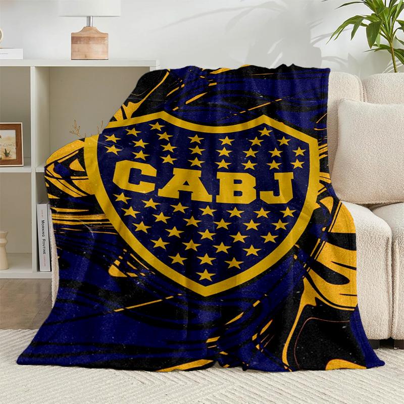 1PC Football Club Emblem Flannel Blanket Gift, Suitable for Both Men And Women, Soft Ideal for Beds And Sofa, Birthday Or Christmas Gift