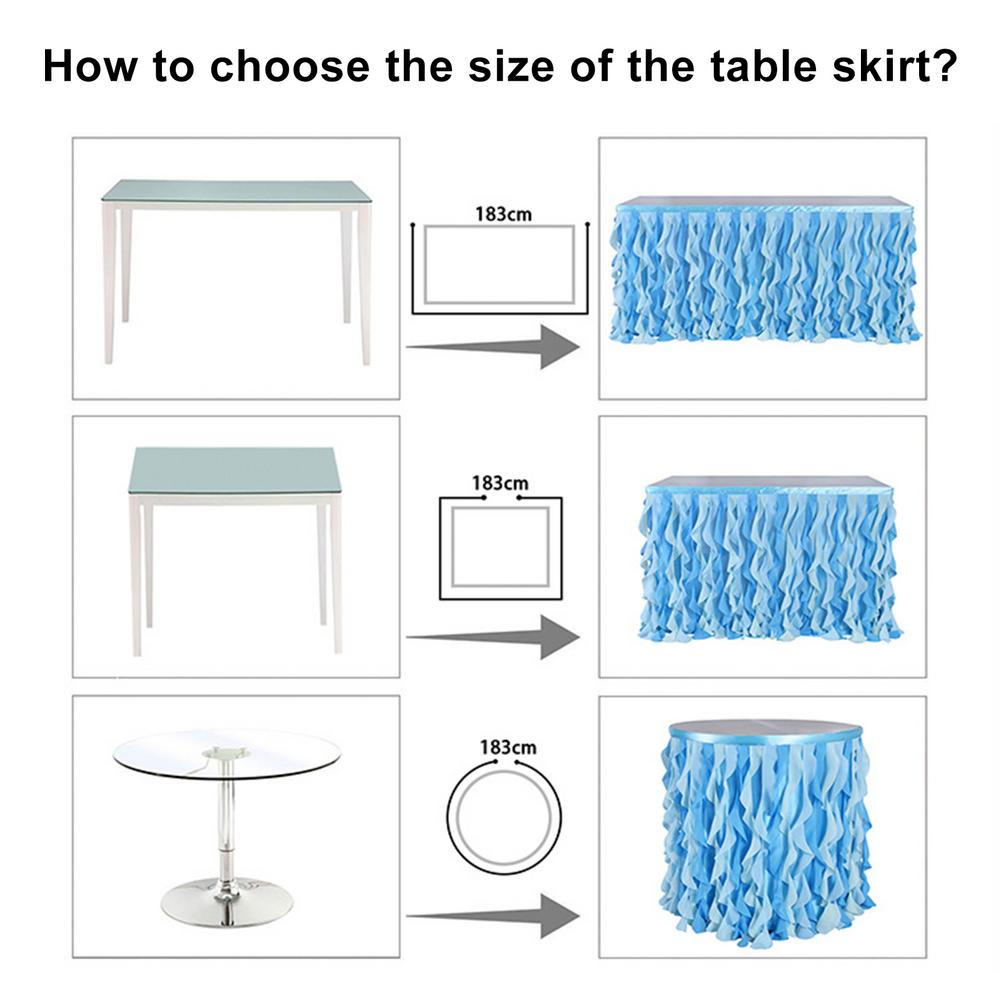 6FT Wedding Party Tutu Tulle Table Skirt Cover Tableware Cloth Baby Shower Party Home Decor Table Skirting Birthday Party