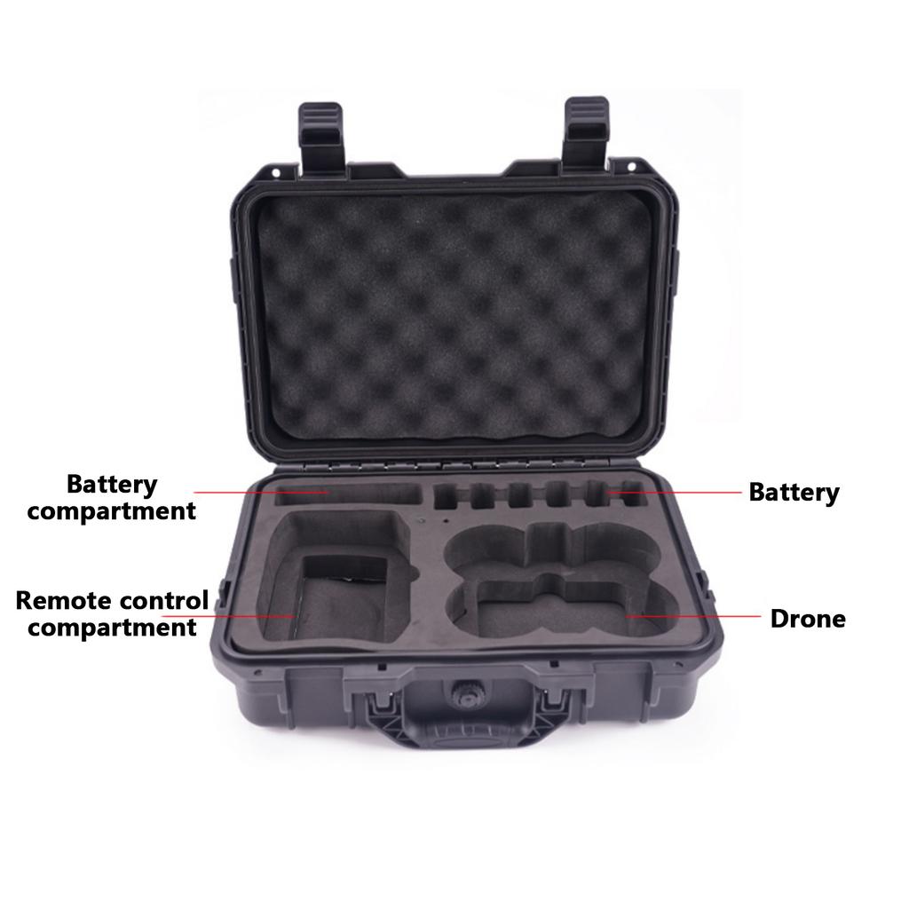 Portable Drones Protections Box with EVA Foam Interior, Water and Shock Resistant, Durability PC Shell for Travel