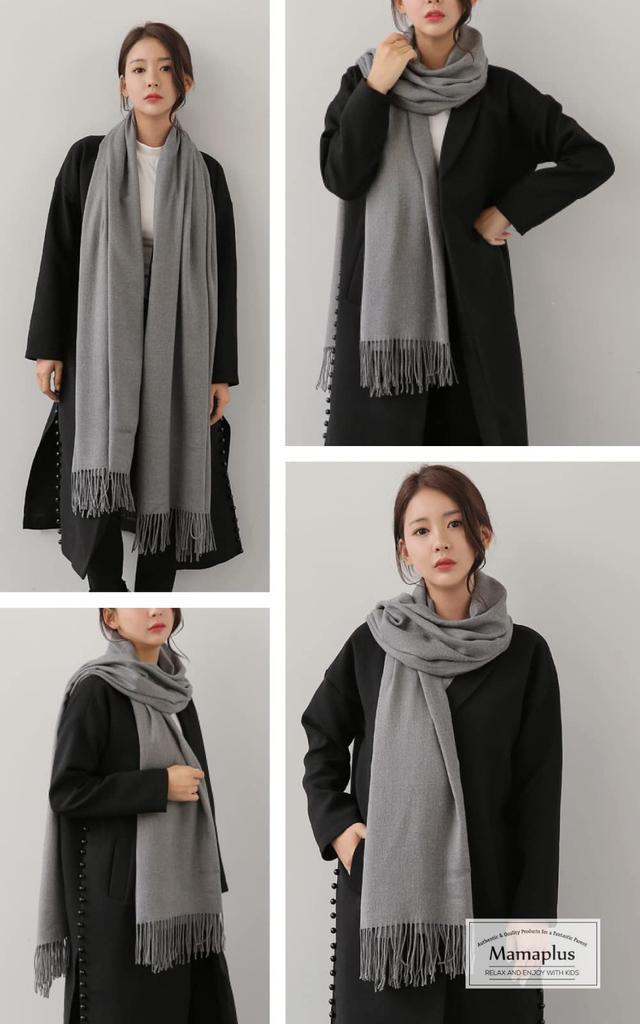 Mamaplus Large Gift Box Light Gray Women's Cashmere-Touch Scarf, Included,