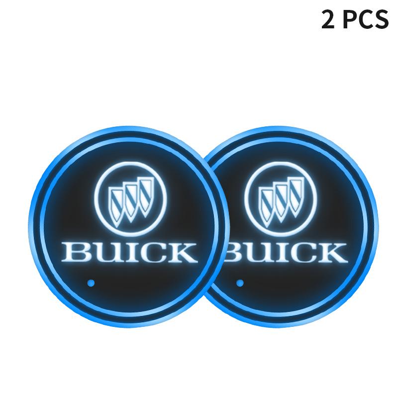 1/2Pcs 7 Color LED Car Cup Holder Light Luminous Coaster Water Cup Pad For Buick Envision LaCrosse 2017-2019 ENCORE Accessories
