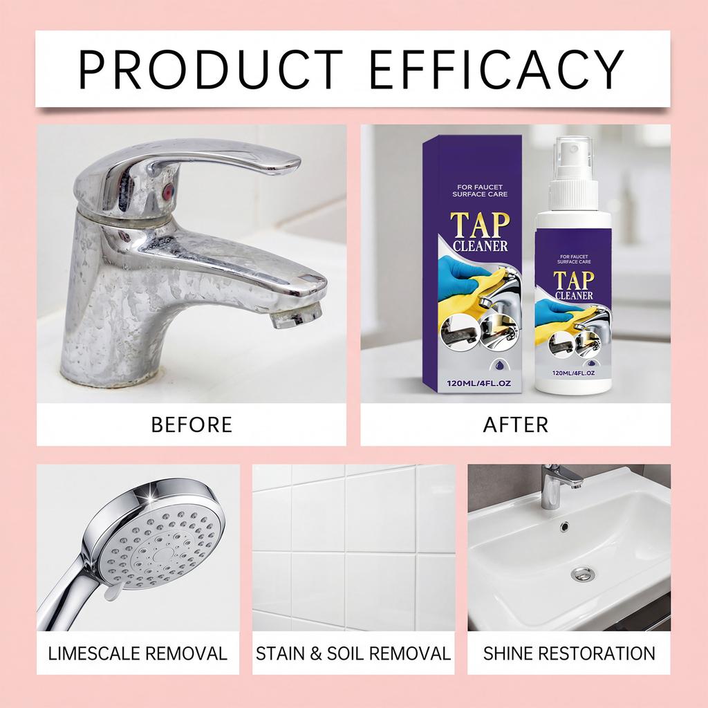 Faucet and Cleaner Spray, All-Purpose Bathroom Cleaner, Soap and Hard Stains, 16 oz