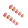24pcs Short Square Fake Nails Simple Colorful Press On Nails Wearable False Nail For Women New Year Gift Nail Supplies