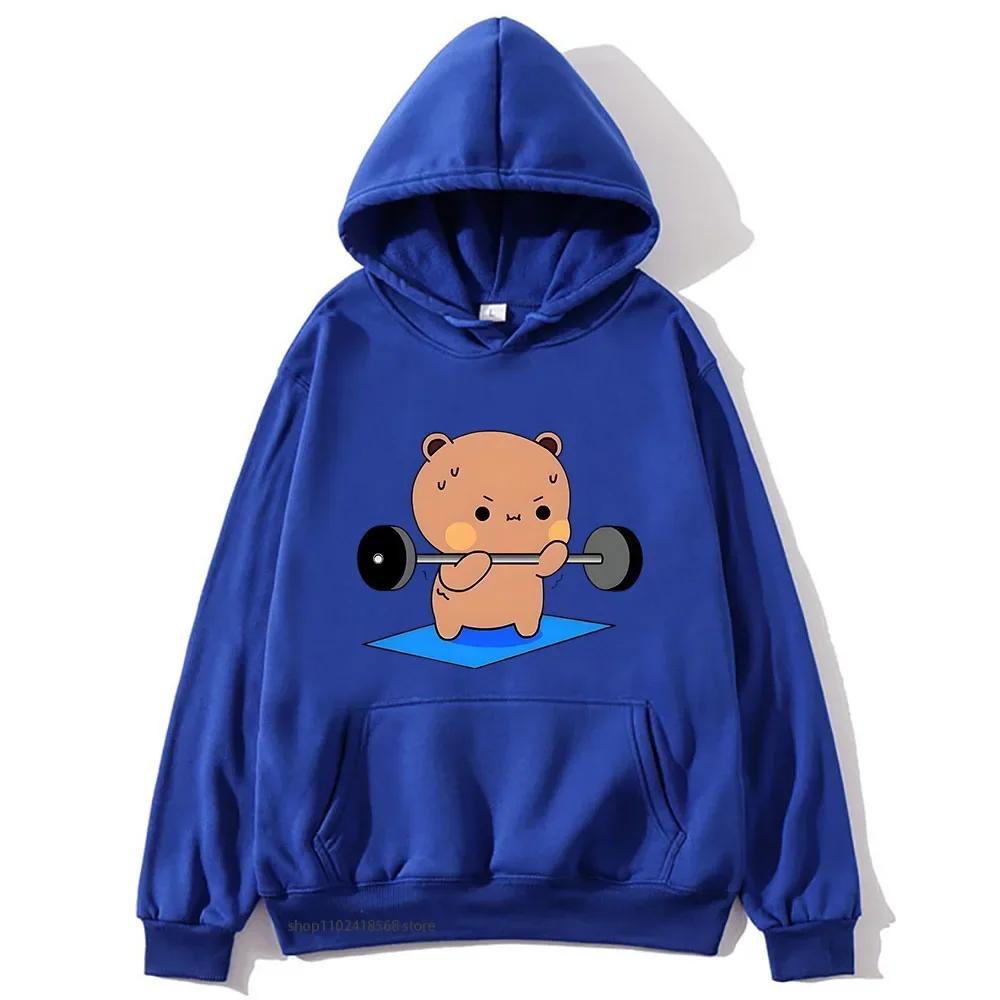 BuBu beobachtet DuDu Gewichtheben ist ein Turner Hoodie Pandabär Sweatshirt Paar Kleidung Männer Kawaii Frauen Tops