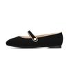 BARBARA Color Block Fabric Mary Jane Flat Bbf101bk