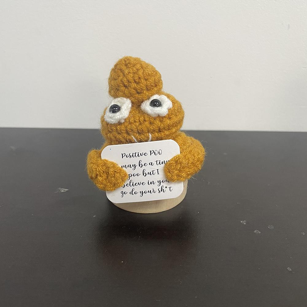 New Handmade Knitting Panda Doll With Card Ornament Home Decoration Mini Funny Positive Potatoes Room Decor Christams Gifts