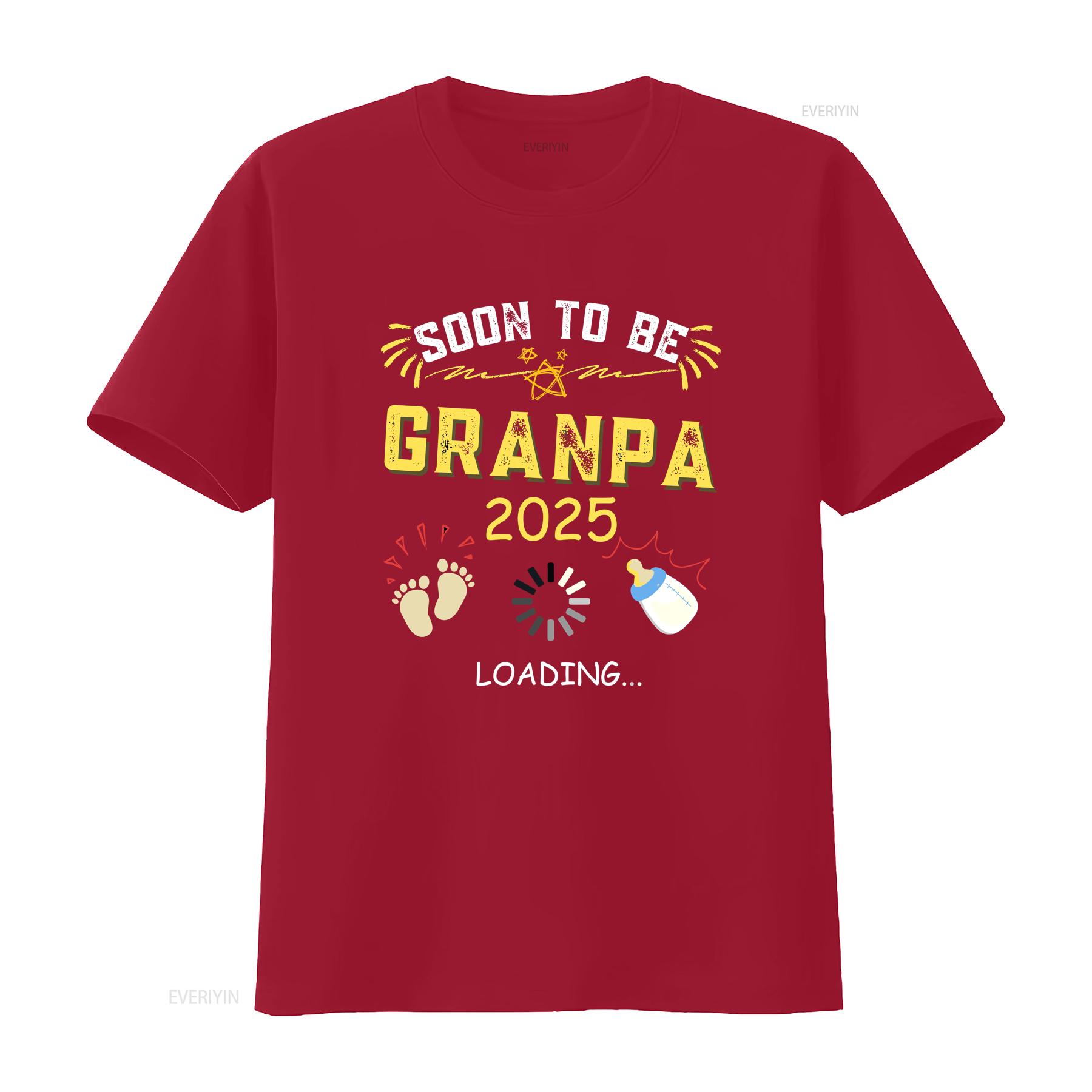 Soon to be Grandpa 2025 Loading Promoted T Shirt vintage Washed Comfortable Breathable fashion Unisex Versatile Casual graphic S