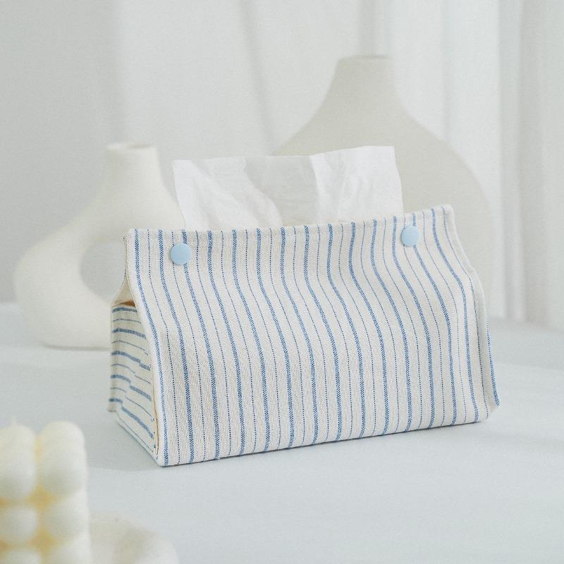 Stylish Desktop Tissue Box Ins Aesthetic Table Fabric Organizer Car Napkin Holder Natural Linen Cover Car Tissue Case Home Decor