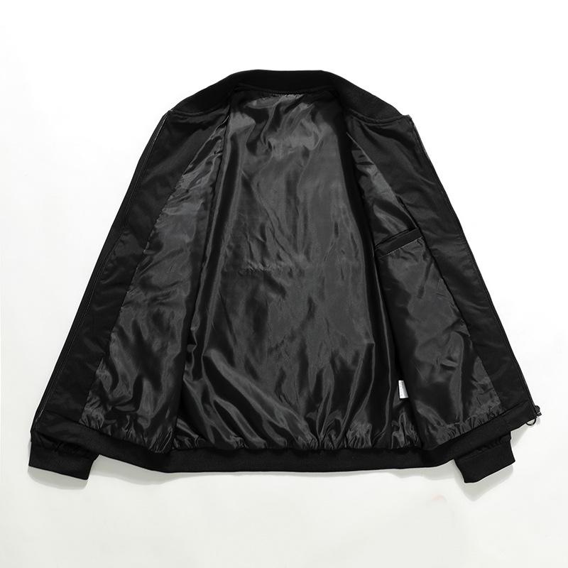 Autumn Men's Jacket Embroidered Zipper Pocket Baseball Collar Jacket Men's Hooded Casual and Versatile