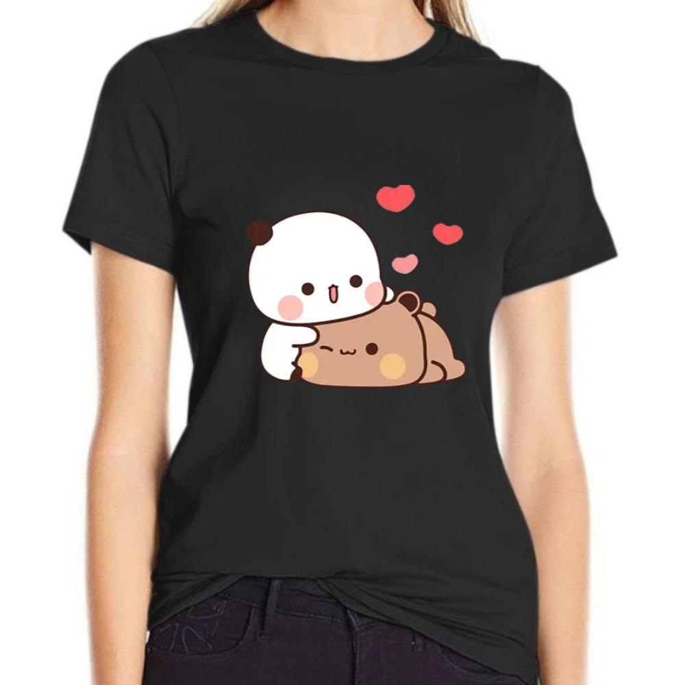 Cartoon Panda Bear Bubu and Dudu T-Shirt Cotton Men/Women Tops Kawaii Printed Harajuku Ullzang Tees O-Neck Soft Male Shirts