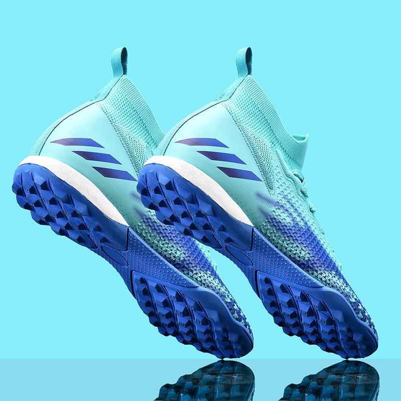 Zapatos de fútbol nuevos de talla grande, para hombre y niño, tacos rotos, tacos para césped artificial, zapatos de fútbol de suela dura, zapatillas de deporte de caña alta