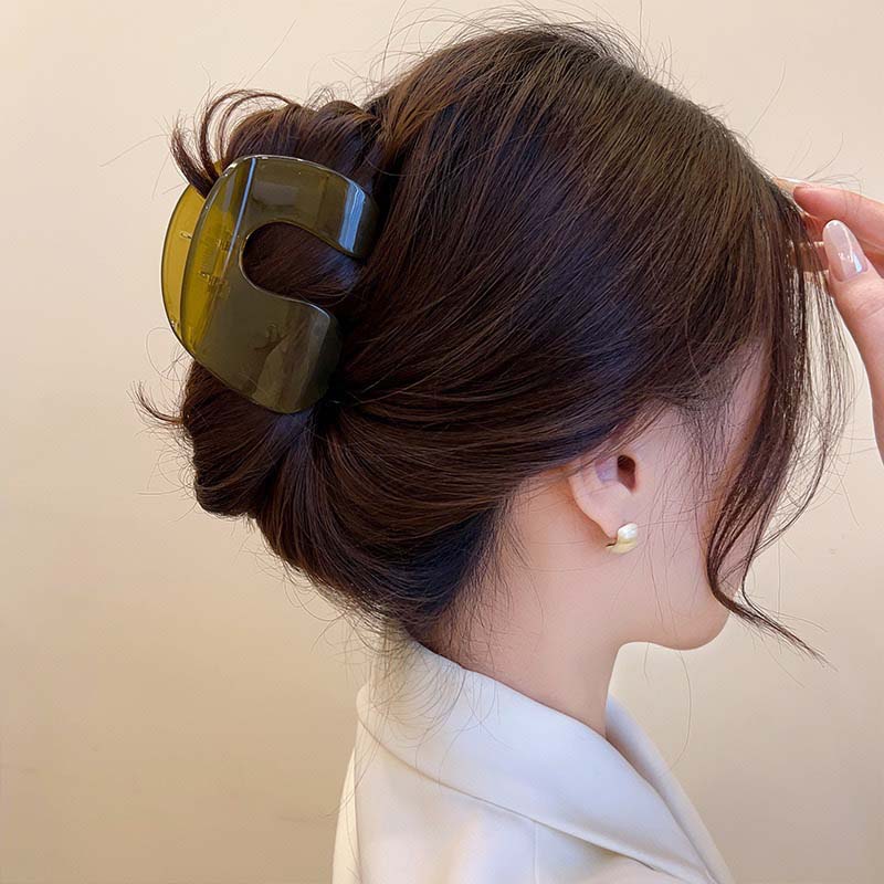 Fashion Jelly Color Grab Hair Clips For Women Girls Elegant Acrylic Large Clamp Hairpin Shark Cawl Clips Hair Accessories