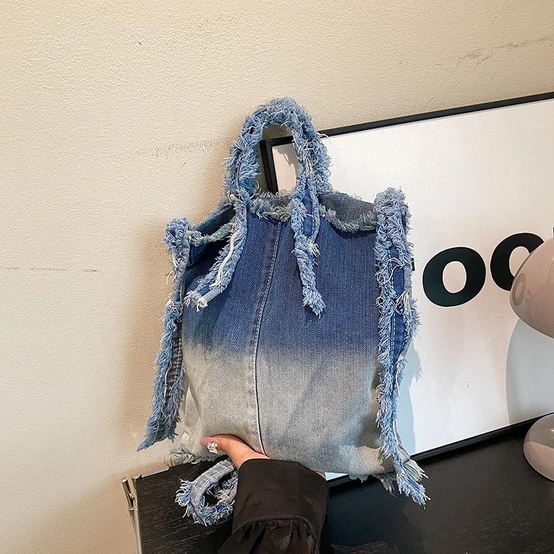 Large Capacity Denim Youth Crossbody Bags for Women Versatile Shoulder Bags Simple Pendulous Bags High Quality New