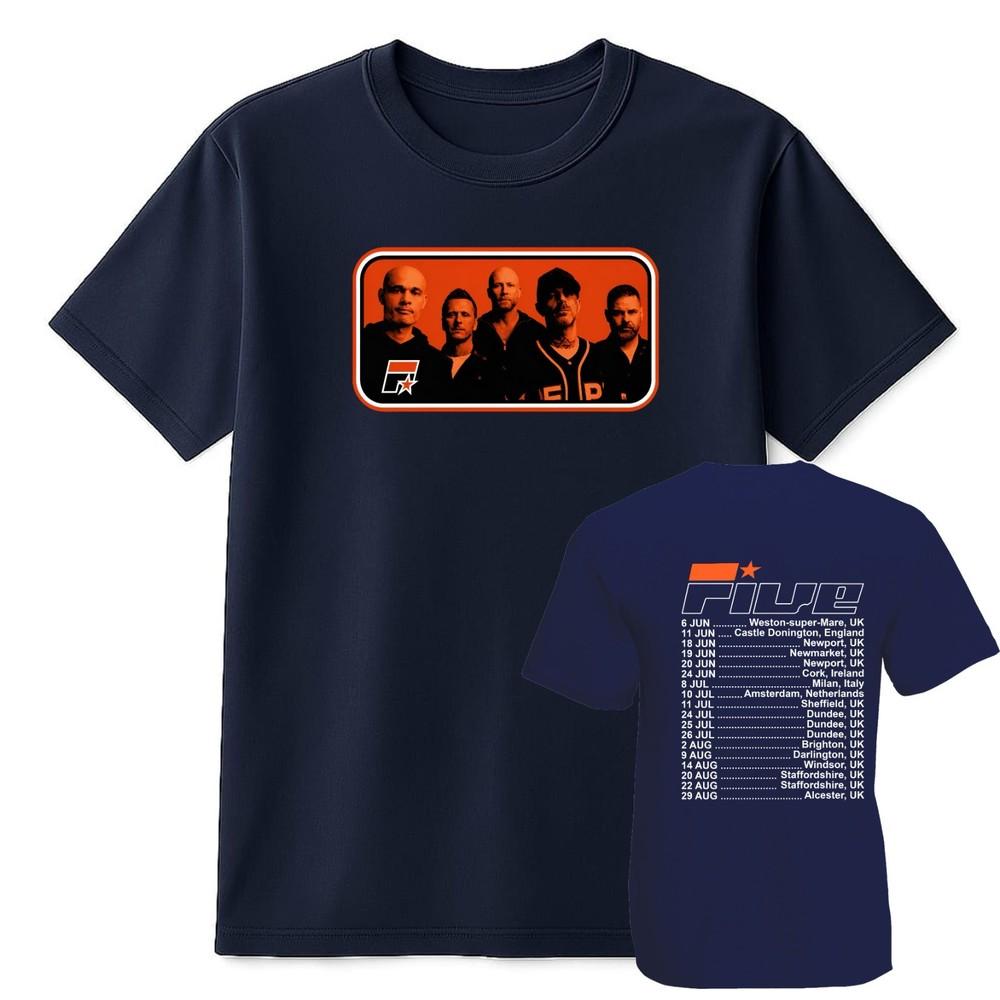 Five TShirt Keep On Movin 2026 Tour Music Concert Fan Top Band Tour Dates Shirt S