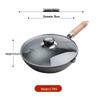 Wok en fonte ZISIZ avec manche en bois