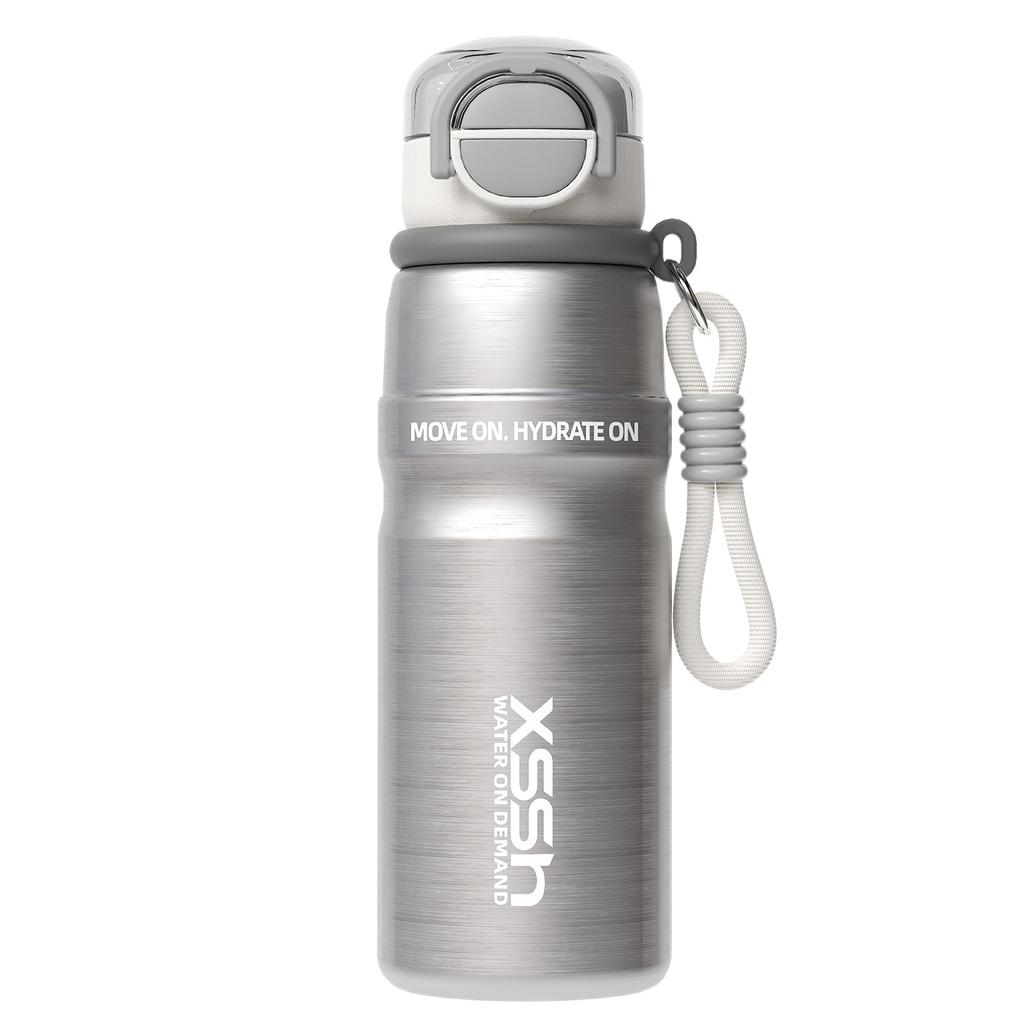 Water bottle Stainless steel double drink thermos cup Outdoor large-capacity sports water cup with lock and leak-proof
