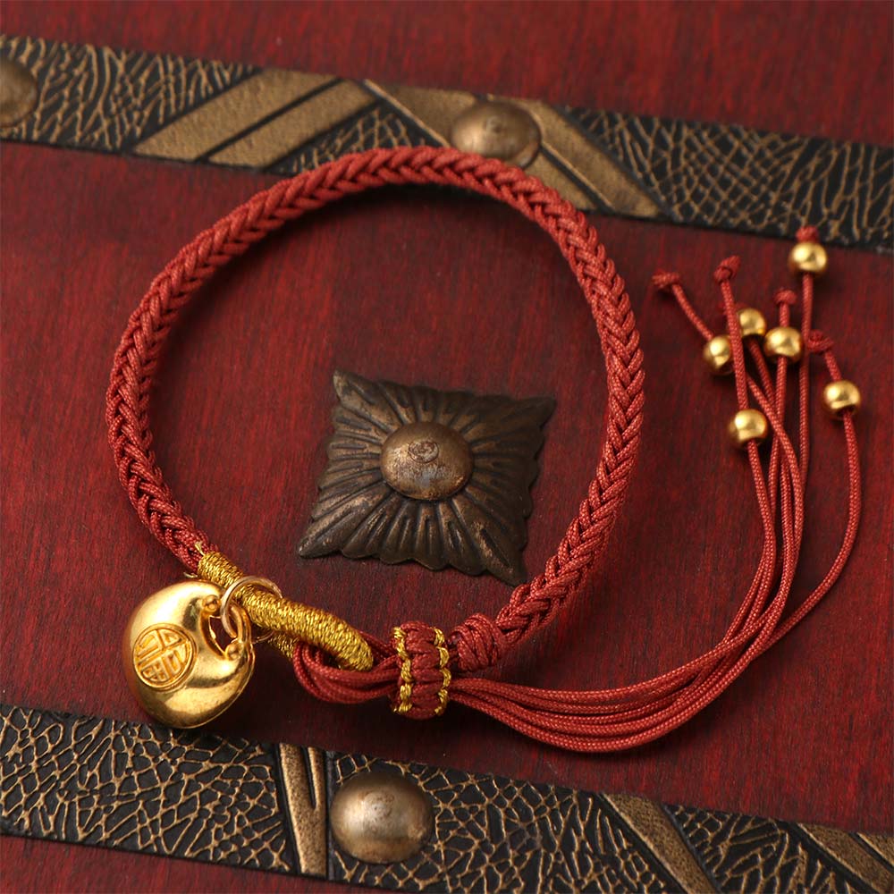 New Chinese Style FU Bag Pendant Simple Braided Handstring Unique Woven Bracelet  Gift