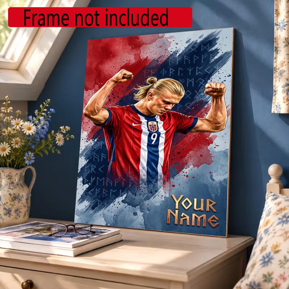 Haaland Customize Your Name Diamond Painting Round Diamond Diy Frameless Holiday Artwork Suitable For Home Office Wall Decoration