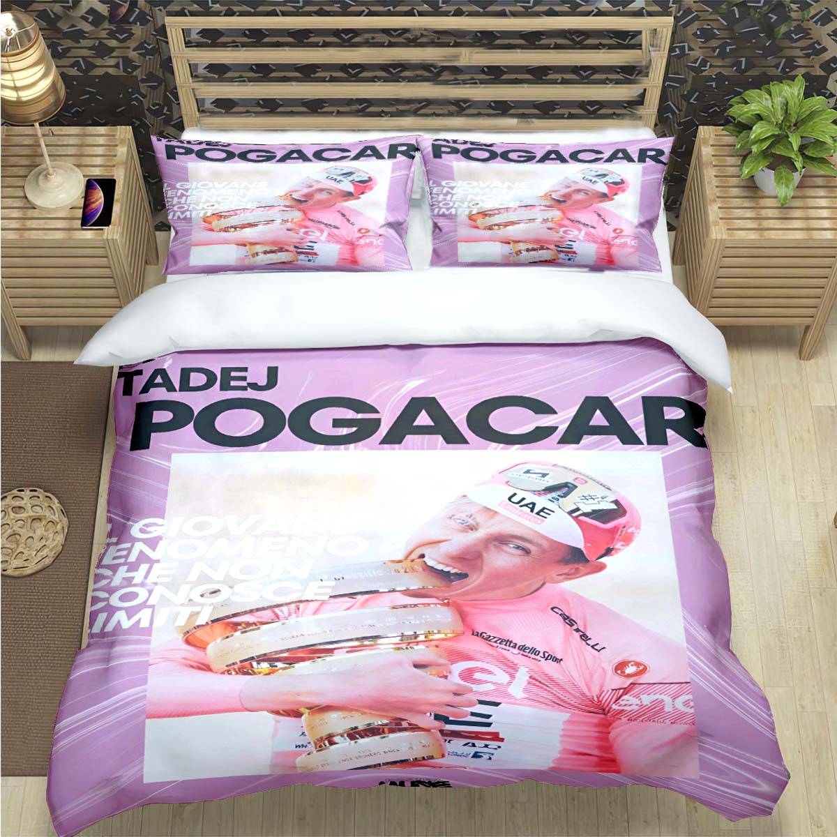 

Fashion Mountain Biking Ttadej Pogacar Print Bedding Sets Bed Supplies Set Duvet Cover Bed Comforter Set Bedding Set Luxury Gift AU King(245*210cm)3pcs