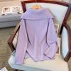 Plus Size Women's Loose Lapel Sweater, Bust 150/160, Knit 350-8080