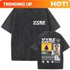 Customization Vintage Washed Vybz Kartel World Tour 2025 Merch T Shirt Men's Gothic Hip Hop Oversized T-shirts 100% Cotton T-shi