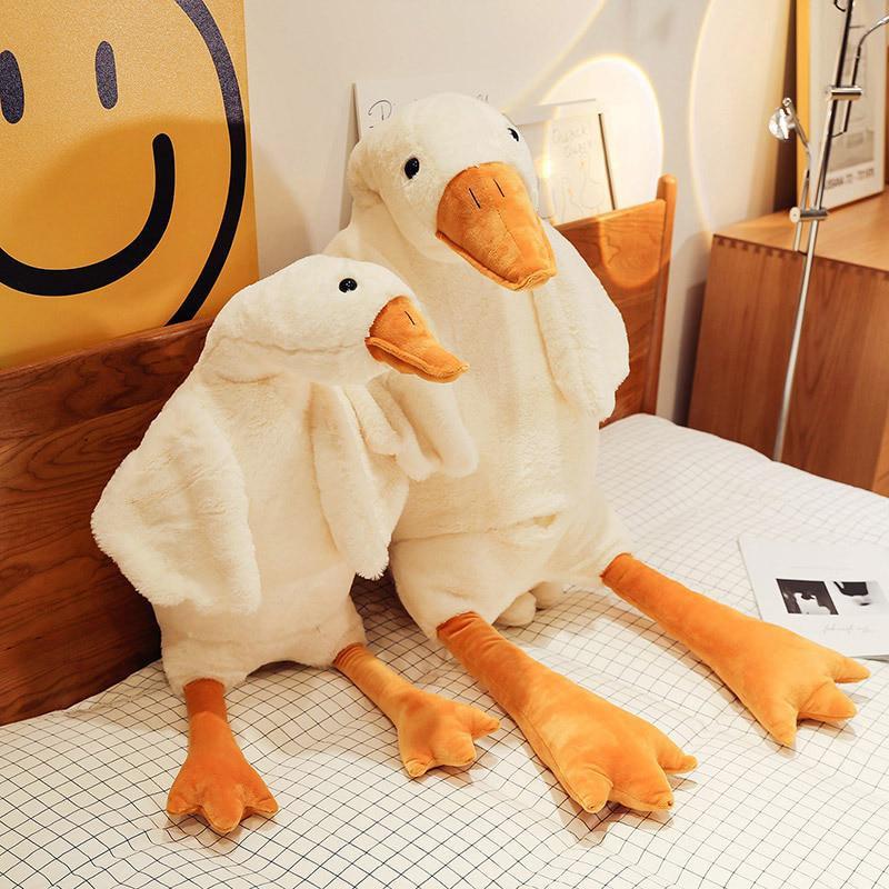 45cm Cute Big White Goose Plush Toy Kawaii Huge Duck Sleep Pillow Cushion Soft Stuffed Animal Doll Birthday Gift for Kids