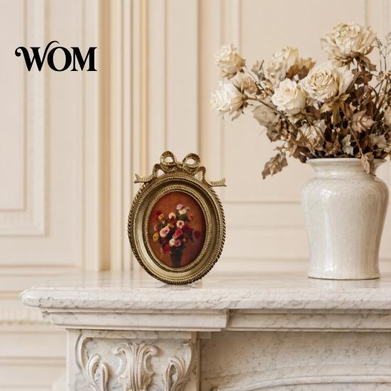 Decorative Vintage Frame Retro Photo Frame, Golden Coated Distressed Picture Resin with Rococo Classic Wall Decor Texture, Tabletop And Mount