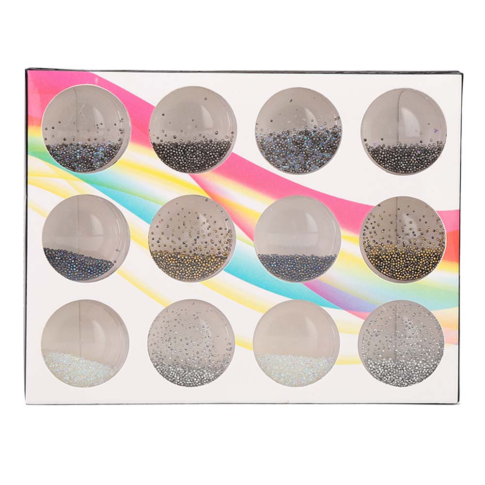 

12 Grid DIY Nail Plastic Beads Nail Art Decoration Manicure Tool Accessory