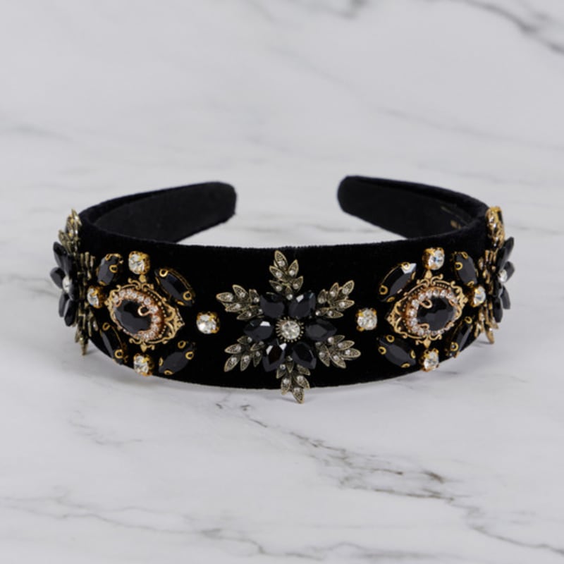 LALA Velvet Wide Jewel Hairband