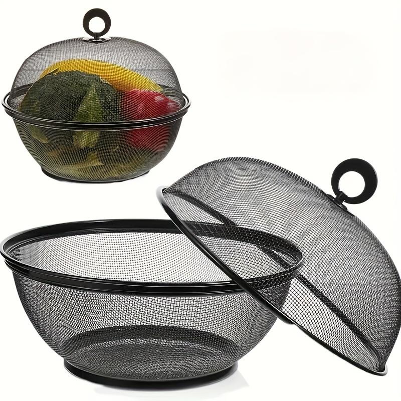 Durable Iron Fruit and Vegetable Washing Basket with Lid – Food-Safe Kitchen Utensil for Fresh Produce, Drain Basket for Fruits and Vegetables