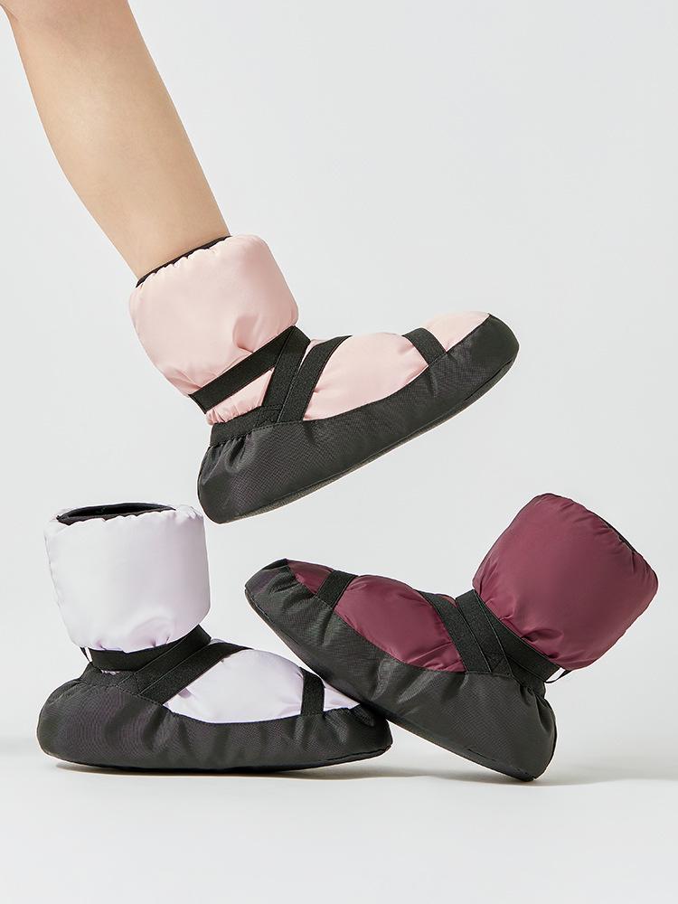 Cozy Velvet-Lined Strappy Ballet Practice Shoes
