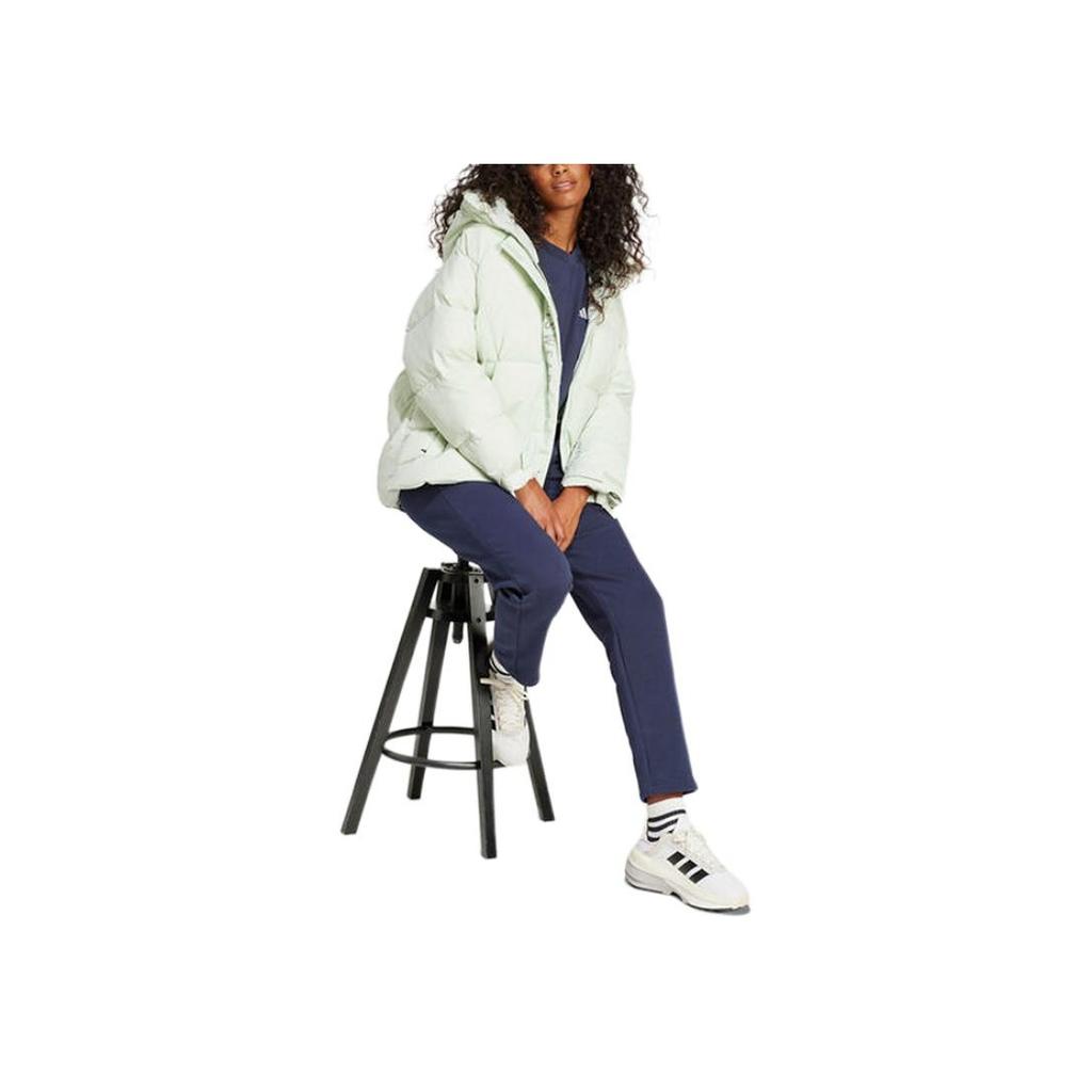 Adidas Sportswear Logo Pattern Casual Warm Hooded Down Jacket Women Outerwear Mint-Green JM4619