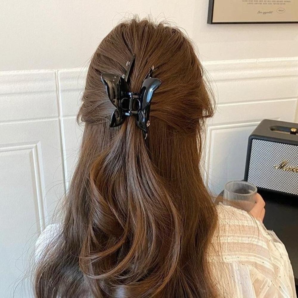 Уксусная кислота Бабочка коготь для волос блестящий большой зажим для акулы милый горный хрусталь захват зажим для путешествий