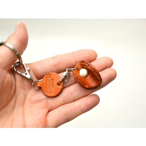Genuine Leather Baseball Glove Keychain by VANCA CRAFT (Handmade by Artisans in Japan)