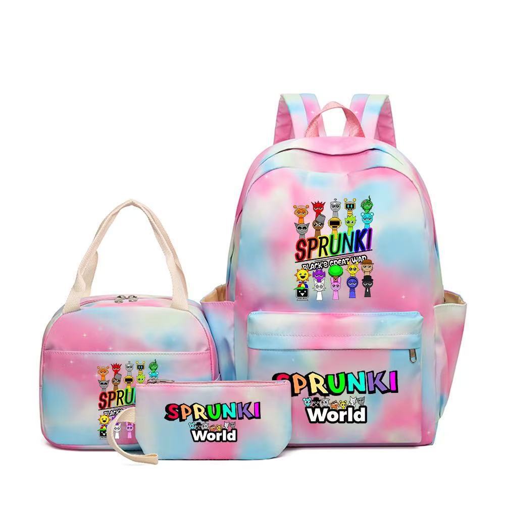 Rhythm zygote student schoolbag children's backpack backpack three-piece set